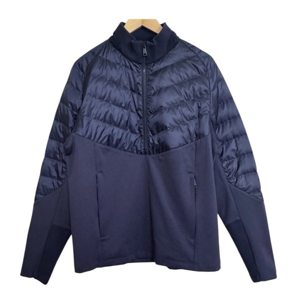 Greyson Hybrid 1/4 Zip Golf Down Jacket Pullover Mens Medium Navy